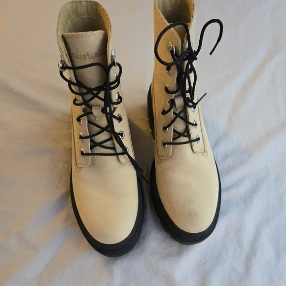 Timberland Everleigh 6-Inch Lace-Up Boot Women's Light Yellow Combat Boots - Picture 9 of 9